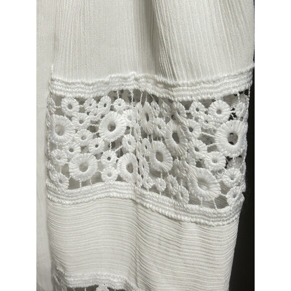 New York & Co Womens M White Embroidered Peasant Top - Picture 7 of 10